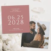Eenvoudig Elegant Square Save the Date with Photo
