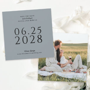 Eenvoudig Elegant Square Save the Date with Photo