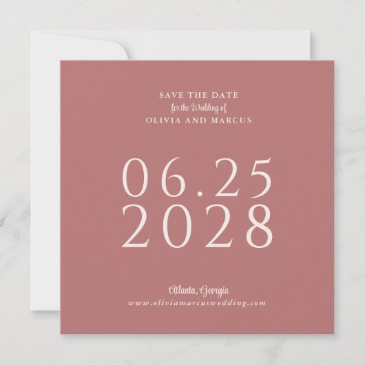 Eenvoudig Elegant Square Save the Date with Photo (Voorkant)