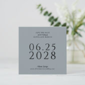 Eenvoudig Elegant Square Save the Date with Photo (Staand voorkant)