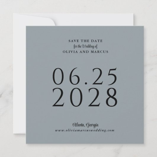 Eenvoudig Elegant Square Save the Date with Photo (Voorkant)