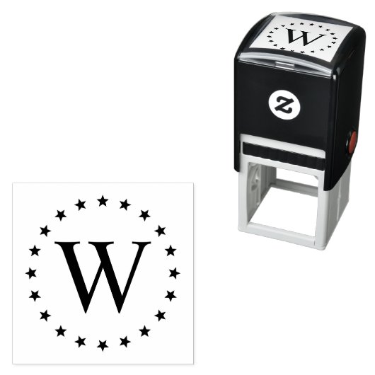Eenvoudig Elegant Star Lijst Single Initiaal Monog Zelfinktende Stempel (In situ)