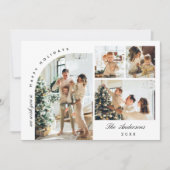 Eenvoudig Elegant Stijlvol 5 FOTO Kerst QR code Feestdagenkaart (Voorkant)