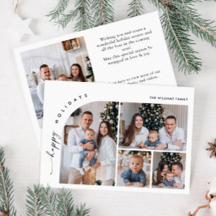 Eenvoudig Elegant Stijlvol 5 FOTO Kerst QR code Feestdagenkaart