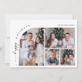 Eenvoudig Elegant Stijlvol 5 FOTO Kerst QR code Feestdagenkaart (Voorkant)