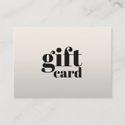 Eenvoudig elegant stijlvol cadeaubon kortingskaartje (Voorkant)