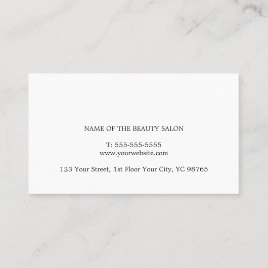 Eenvoudig Elegant Stijlvol Wit Rose Salon Afsprakenkaartje (Achterkant)