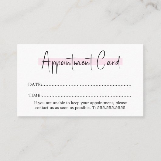 Eenvoudig Elegant Stijlvol Wit Rose Salon Afsprakenkaartje (Voorkant)