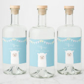 Eenvoudig Elegant Sweet Alpaca Lama Boy Baby showe Likeurfles Etiket (Flessen)