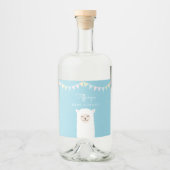 Eenvoudig Elegant Sweet Alpaca Lama Boy Baby showe Likeurfles Etiket (Voorkant)