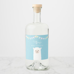 Eenvoudig Elegant Sweet Alpaca Lama Boy Baby showe Likeurfles Etiket