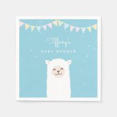 Eenvoudig Elegant Sweet Alpaca Lama Boy Baby showe Servet (Voorkant)