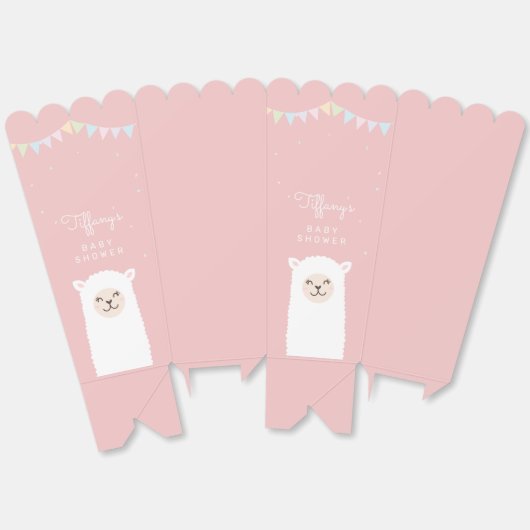 Eenvoudig Elegant Sweet Alpaca Lama Meisje Baby sh Bedankdoosjes (Ongevouwen)