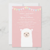 Eenvoudig Elegant Sweet Alpaca Lama Meisje Baby sh Kaart (Voorkant)