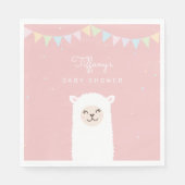 Eenvoudig Elegant Sweet Alpaca Lama Meisje Baby sh Servet (Voorkant)