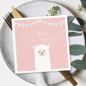 Eenvoudig Elegant Sweet Alpaca Lama Meisje Baby sh Servet