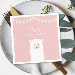 Eenvoudig Elegant Sweet Alpaca Lama Meisje Baby sh Servet