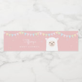 Eenvoudig Elegant Sweet Alpaca Lama Meisje Baby sh Waterfles Etiket (Enkel label)