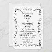 Eenvoudig Elegant Swirl Modern Flourish Wedding Kaart (Voorkant)
