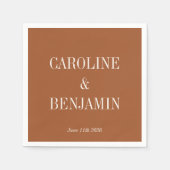 Eenvoudig Elegant Terracotta Custom Wedding Servet (Voorkant)