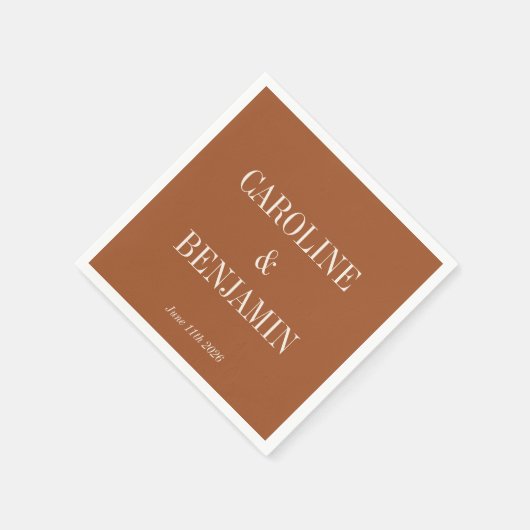 Eenvoudig Elegant Terracotta Custom Wedding Servet (Hoek)