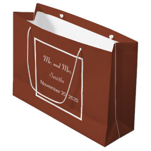 Eenvoudig Elegant Terracotta en Witte Trouwfeest G Groot Cadeauzakje