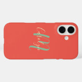 Eenvoudig, elegant, terracotta, jouw naam en initi Case-Mate iPhone case (Achterkant (horizontaal))