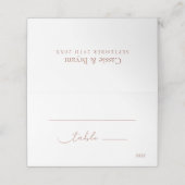 Eenvoudig Elegant Terracotta Modern Script Bruilof Plaatskaartje (Buitenkant ongevouwen)