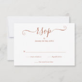 Eenvoudig Elegant Terracotta Trouwscript RSVP Kaartje (Voorkant)