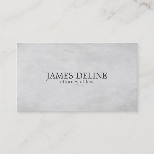 Eenvoudig Elegant Texture Grey Attorney for Law Visitekaartje (Voorkant)