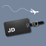 Eenvoudig Elegant Textuur Grijs Linnen Monogram Bagagelabel<br><div class="desc">Eenvoudig elegant textuur grijs linnen bagagelabel met uw monogram.</div>