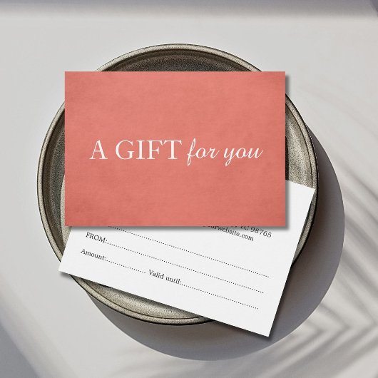 Eenvoudig elegant textuur Roos Beauty GiftCertific Visitekaartjes