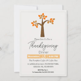 Eenvoudig Elegant Thanksgiving Diner Bloemen herfs Kaart