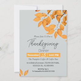 Eenvoudig Elegant Thanksgiving Diner Bloemen herfs Kaart