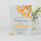 Eenvoudig Elegant Thanksgiving Diner Bloemen herfs Kaart (Staand voorkant)