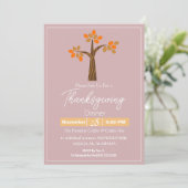 Eenvoudig Elegant Thanksgiving Diner Bloemen herfs Kaart (Staand voorkant)