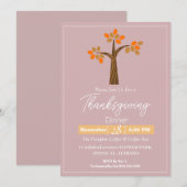 Eenvoudig Elegant Thanksgiving Diner Bloemen herfs Kaart (Voorkant / Achterkant)