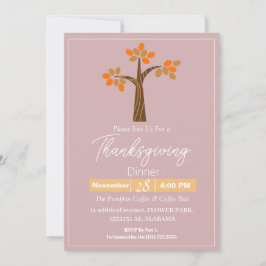 Eenvoudig Elegant Thanksgiving Diner Bloemen herfs Kaart