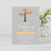 Eenvoudig Elegant Thanksgiving Diner Bloemen herfs Kaart (Staand voorkant)