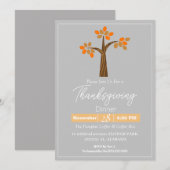 Eenvoudig Elegant Thanksgiving Diner Bloemen herfs Kaart (Voorkant / Achterkant)