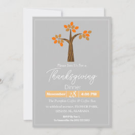 Eenvoudig Elegant Thanksgiving Diner Bloemen herfs Kaart