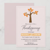 Eenvoudig Elegant Thanksgiving Diner Bloemen herfs Kaart (Voorkant / Achterkant)
