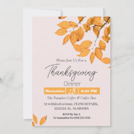 Eenvoudig Elegant Thanksgiving Diner Bloemen herfs Kaart