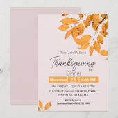Eenvoudig Elegant Thanksgiving Diner Bloemen herfs Kaart (Voorkant / Achterkant)