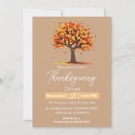 Eenvoudig Elegant Thanksgiving Diner Bloemen herfs Kaart