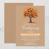 Eenvoudig Elegant Thanksgiving Diner Bloemen herfs Kaart (Voorkant / Achterkant)