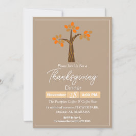 Eenvoudig Elegant Thanksgiving Diner Bloemen herfs Kaart