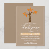 Eenvoudig Elegant Thanksgiving Diner Bloemen herfs Kaart (Voorkant / Achterkant)