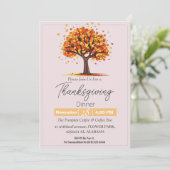 Eenvoudig Elegant Thanksgiving Diner Bloemen herfs Kaart (Staand voorkant)