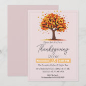 Eenvoudig Elegant Thanksgiving Diner Bloemen herfs Kaart (Voorkant / Achterkant)